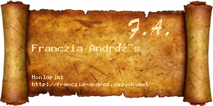 Franczia András névjegykártya