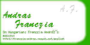 andras franczia business card